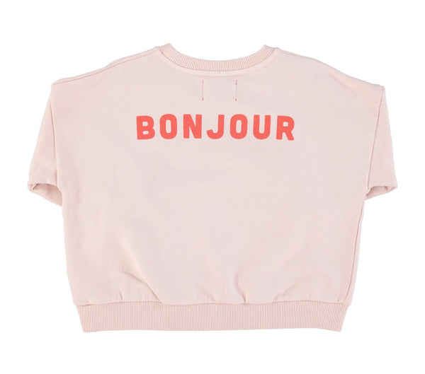 Sweatshirt Pink W/ Hello in French Red Print | سترة رياضية
