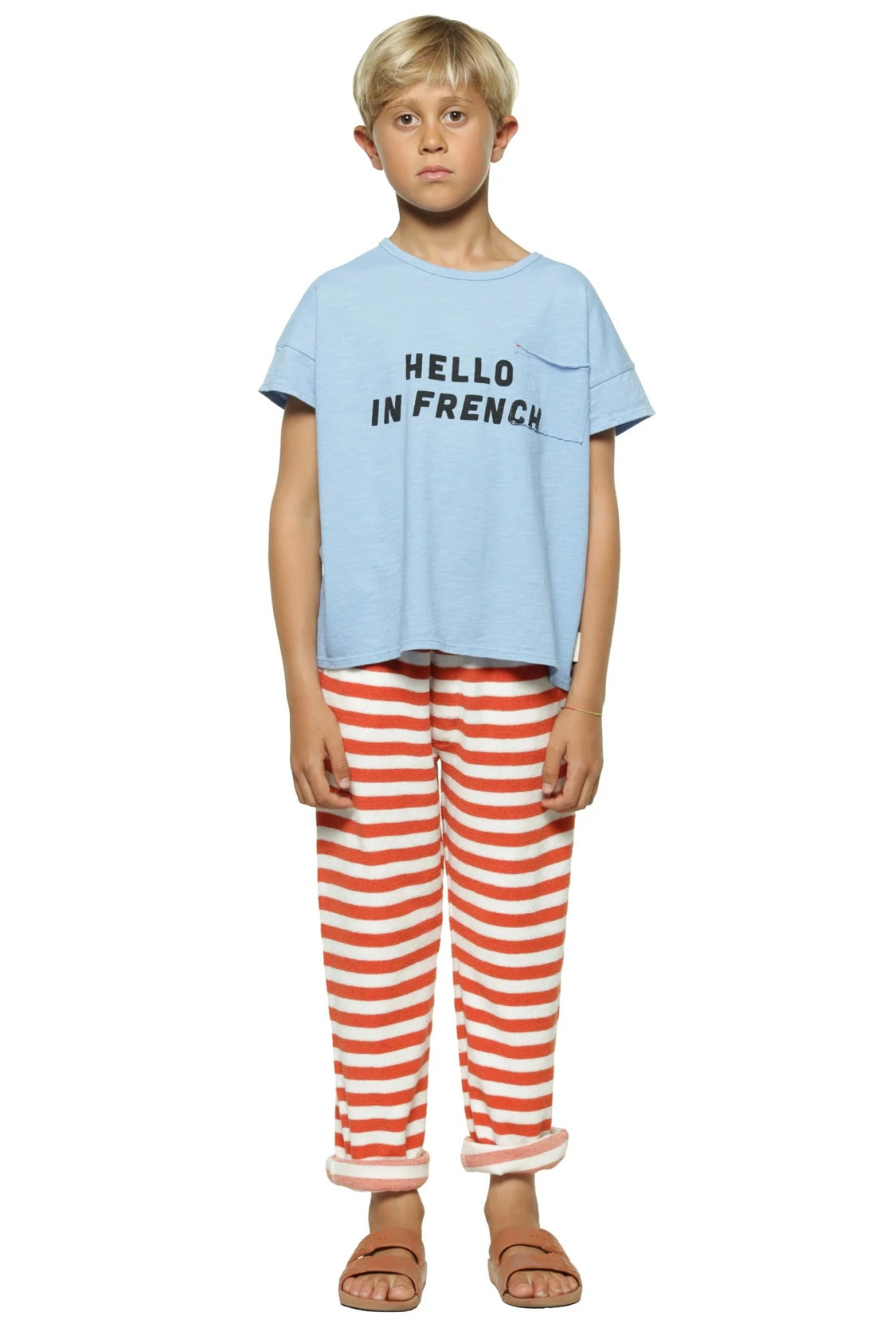 Kids Trousers Red & Ecru Stripes | سروال