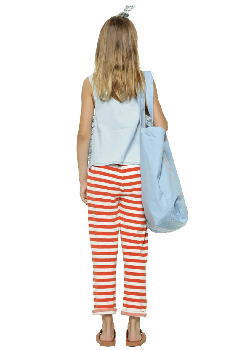 Kids Trousers Red & Ecru Stripes | سروال