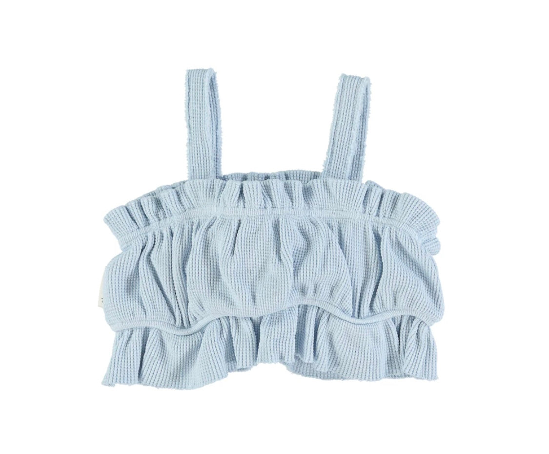 Girls Top Light Blue W/ Mon Cherie Print | بلوزة