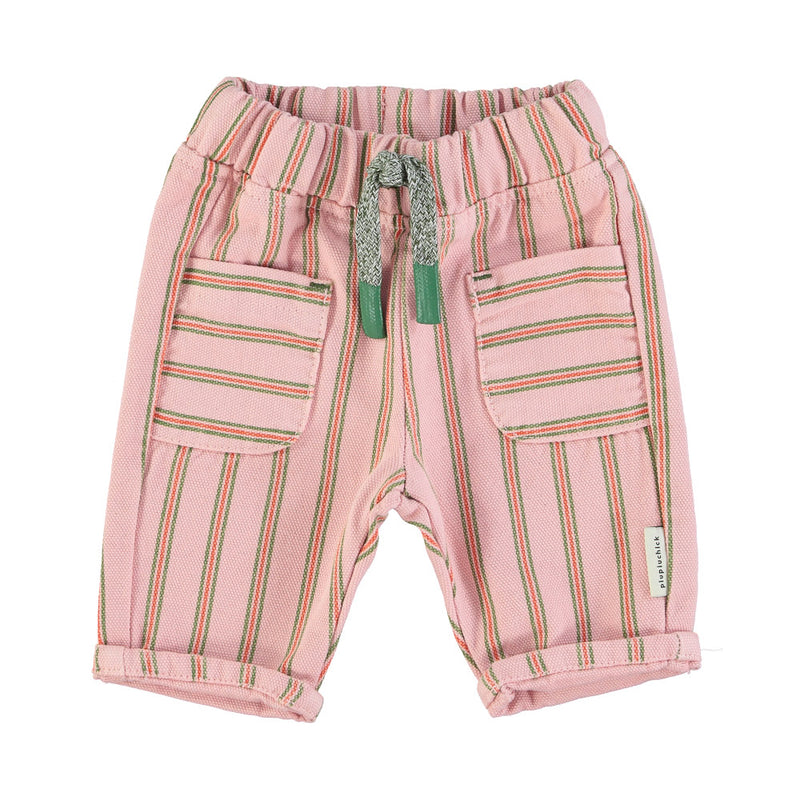 Baby trousers light pink w/ multicolor stripes - Baby سروال