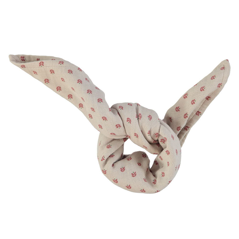 Bandana taupe w/little flowers - Girls شريط الرأس
