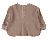 Sweatshirt Light Brown - Long sleeve W/wrinkled front بلوزة