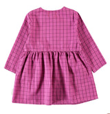 Dress Short Checkered Fuchsia - Girls فستان