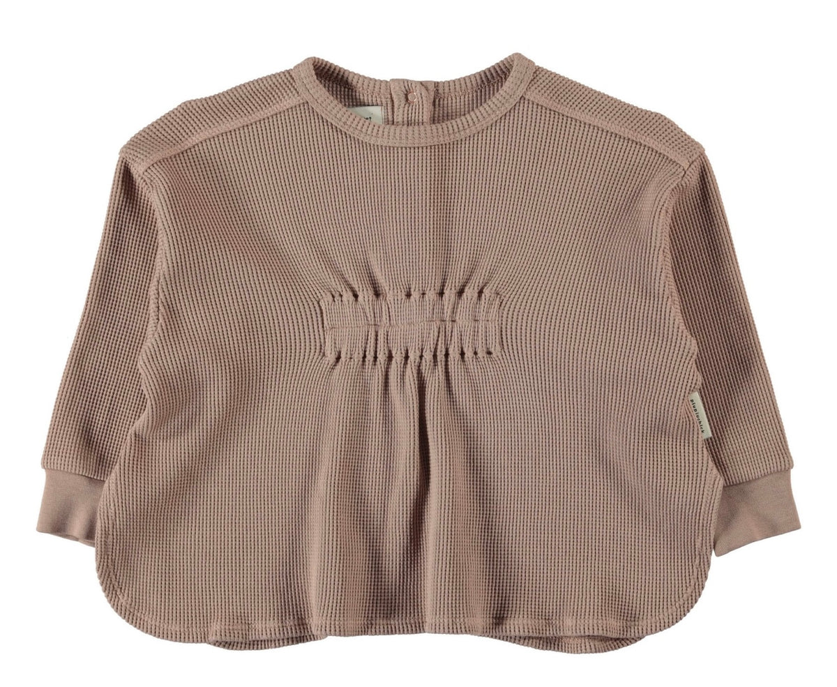 Sweatshirt Light Brown - Long sleeve W/wrinkled front بلوزة