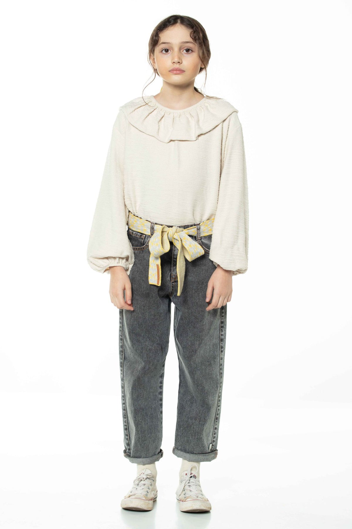 Blouse Round Collar Beige - Round Collar بلوزة