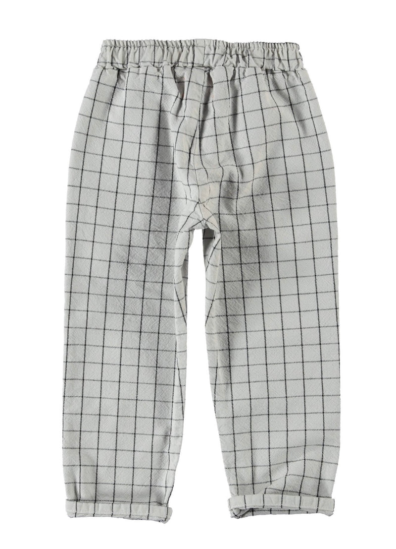 Trouser Unisex Light Grey Checkered - Kids Unisex سروال