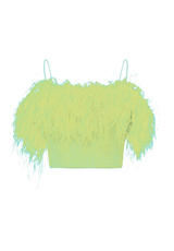 LUMIÈRE PLUMAGE TOP AQUAMARINE & CITRON | قميص علوي نسائي - Maison Clad