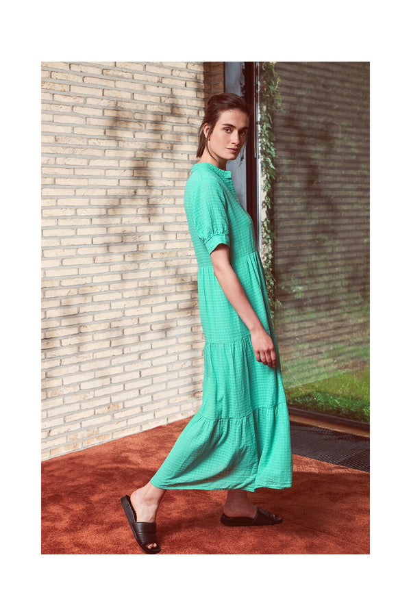 Dress Voile Carreaux Cotton Green - Voile Carreaux Cotton Green فستان
