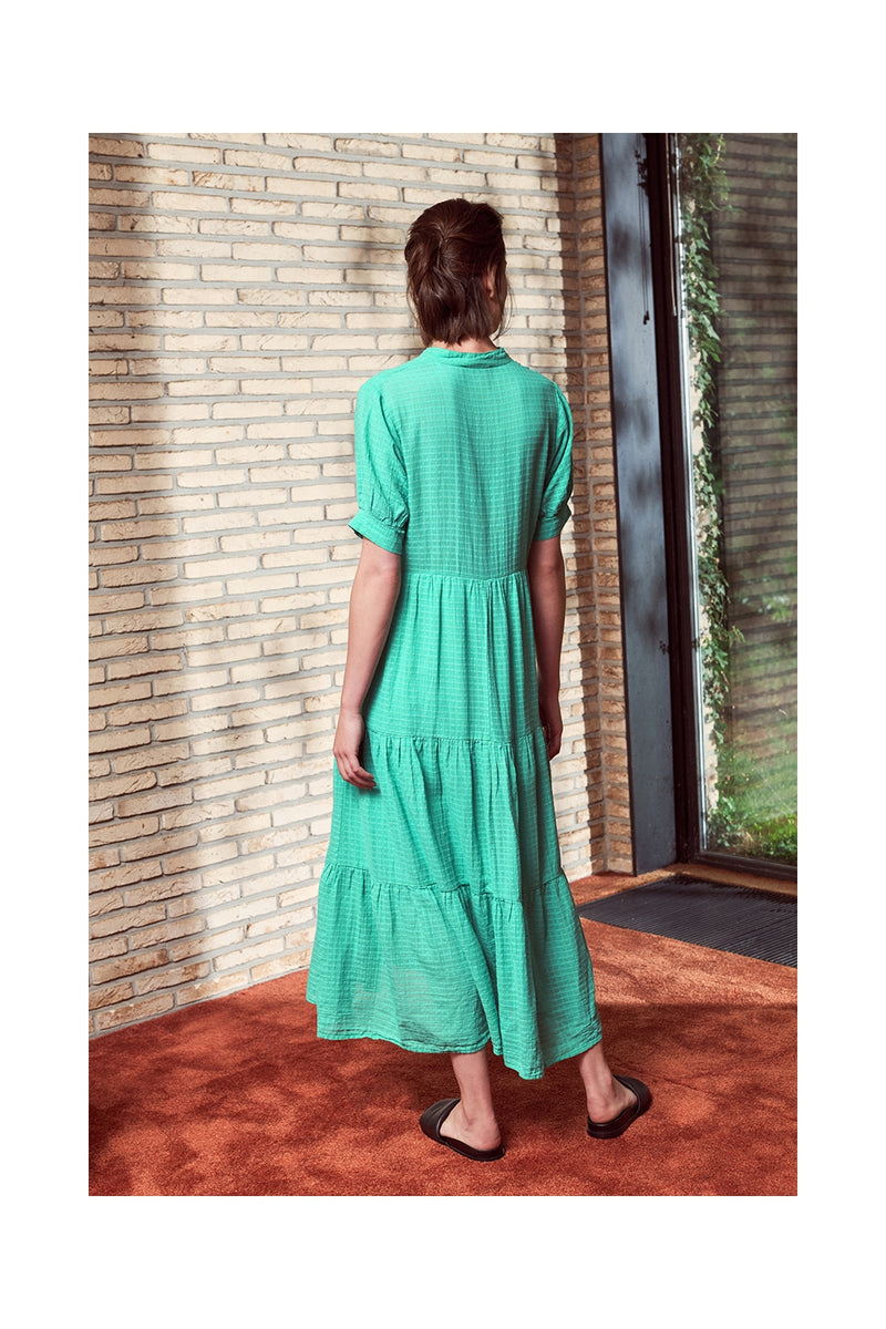 Dress Voile Carreaux Cotton Green - Voile Carreaux Cotton Green فستان