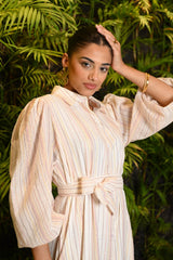 Miranda Cotton Lurex Dress | فستان نسائي - Maison Clad