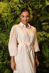 Miranda Cotton Lurex Dress | فستان نسائي - Maison Clad