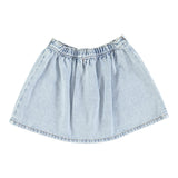 Short Skirt w/pockets washed blue denim - Girls تنورة