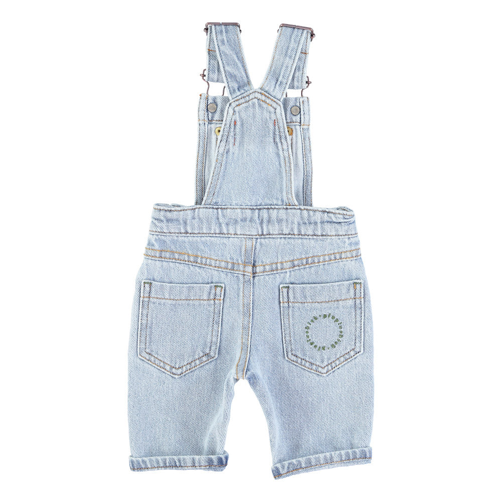Baby unisex dungarees washed light blue denim - dungarees جمبسوت