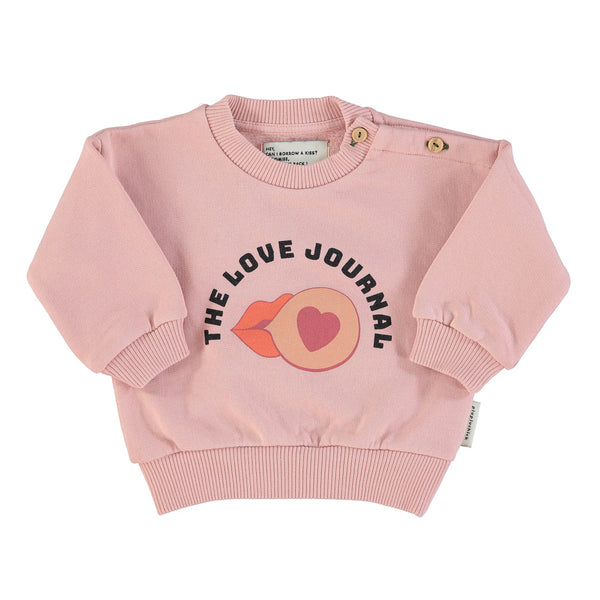Baby unisex sweatshirt light pink w/ "the love journal" - Baby سترة رياضية