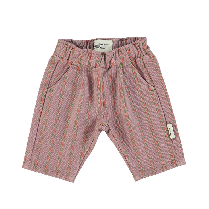 Baby unisex trousers grape w/multicolor stripes - Baby سروال